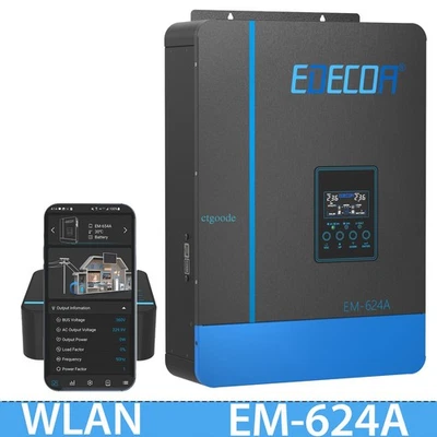EDECOA 7000VA 48V Wechselrichter Hybrid Inverter Off-grid PV 55-450V MPPT 110A WIFI APP