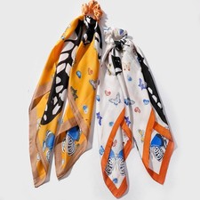 Artilady Butterfly Hair Accessories - 2 Pcs Long Silk Scrunchies with Tails, P '