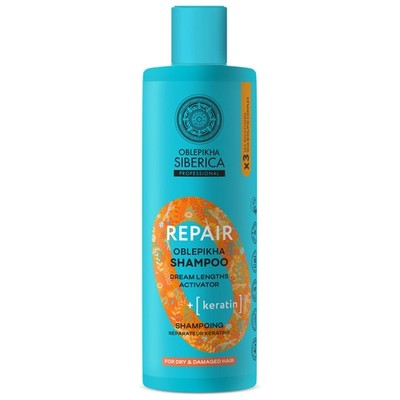 Natura Siberica Oblepikha Repair Keratin Repair Shampoo 400 ml wurde für trocken