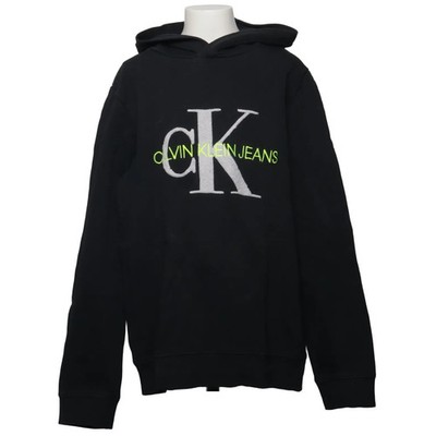 Calvin Klein Jeans, Kapuzenpullover, Größe: 170, Schwarz, Baumwolle, Print #usb