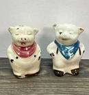 Shawnee Vintage Pottery Salt Pepper Shakers Winny Smiley Farm Pig Set of 2 MCM