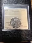 1946 Silver 25 Cent Canada ICCS AU 50