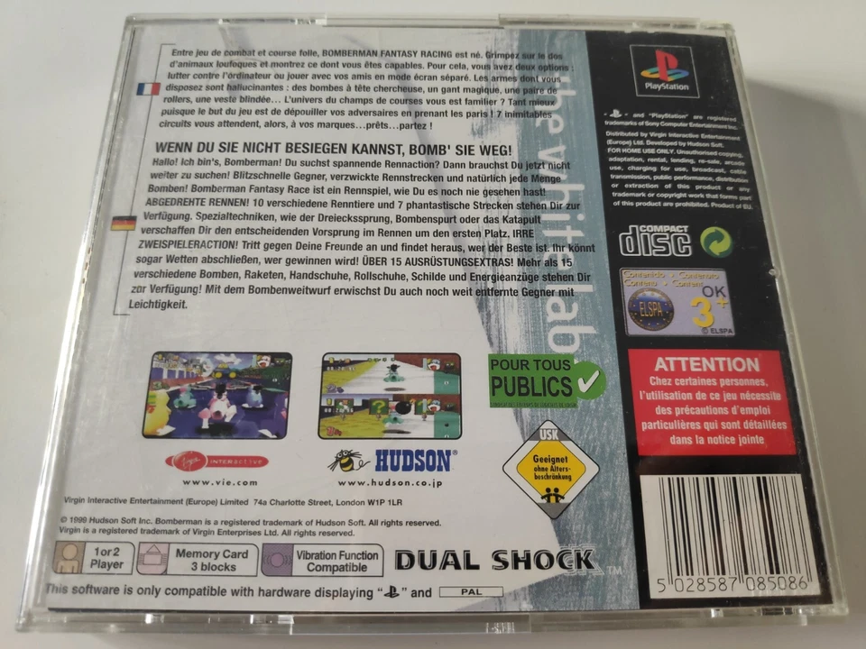 Juego Bomberman Fantasy race ps1 Sony PlayStation pal - Imagen 3 de 4