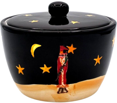 certified international midnight santa sugar bowl with lid