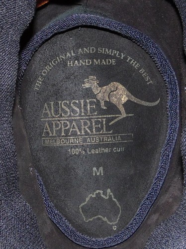 Sombrero, negro, M, cuero, Melbourne Australia, hecho a mano, ropa australiana, EXCELENTE - Imagen 9 de 9