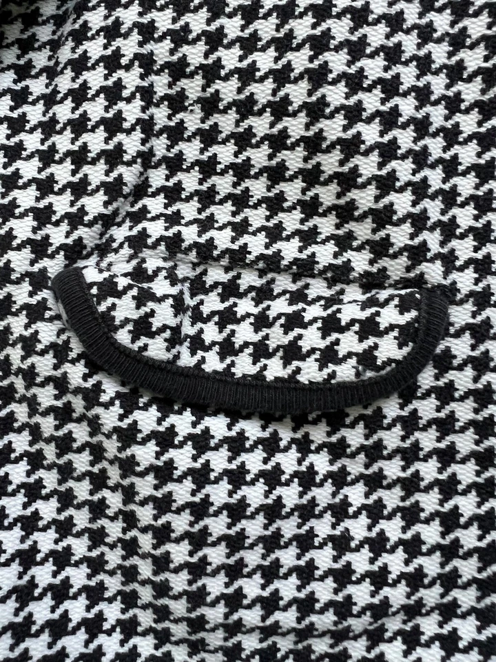 Hanna Andersson Houndstooth Coat Jacket size 120 US 7 Black White Girls - Image 3 of 4