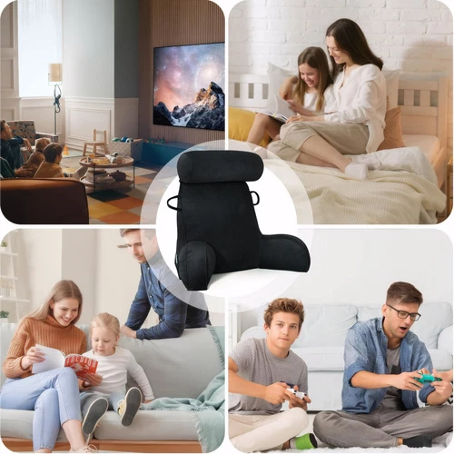 Respaldo Almohada de Lectura Reposacuello Soporte Lumbar Asiento Cojín Tumbona con Brazos - Imagen 62 de 64