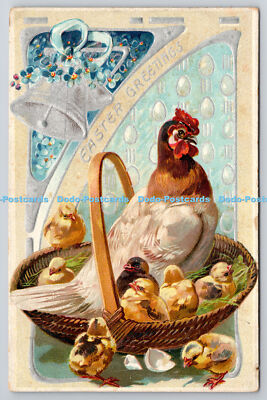R771160 Ostergrüße Huhn und Küken Raphael Tuck and Sons Osterpost Ca