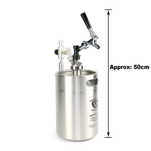 5L Mini Fass Wasserhahn Druckbrauerei Handwerk Bierspender Inc Gasflasche - Bild 1 von 9