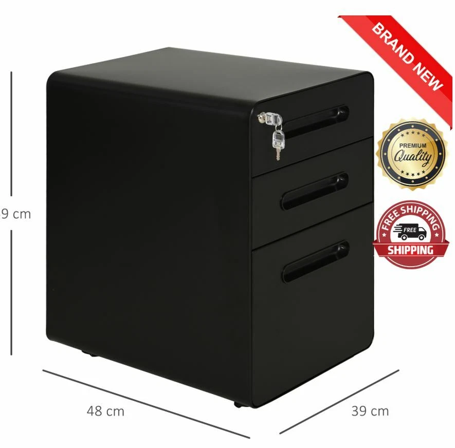 Small filing cabinet with lock outlet