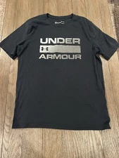 Mens Under Armour The Tech Tee Gray Black  Logo Shirt Medium
