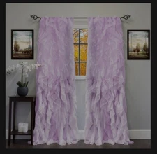 Sweet Home Collection 4 Pack Window Panel Sheer Voile Vertical Ruffled