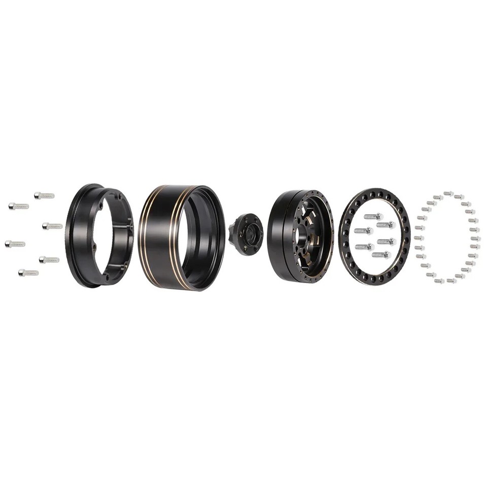 Jante Beadlock Heavy 1.9 Pour RC Crawler 1/10 - Compatible TRX4, Capra, SCX10, D90 - Noire