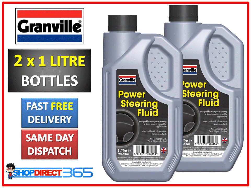 2 x Granville Power Steering Fluid Synthetic Dexron Oil Hydraulic