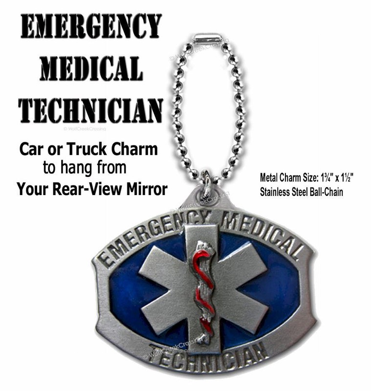 METAL EMT AUTO CAR TRUCK IDENTITY CHARM Emergency Medical Rescue Paramedic HOT!