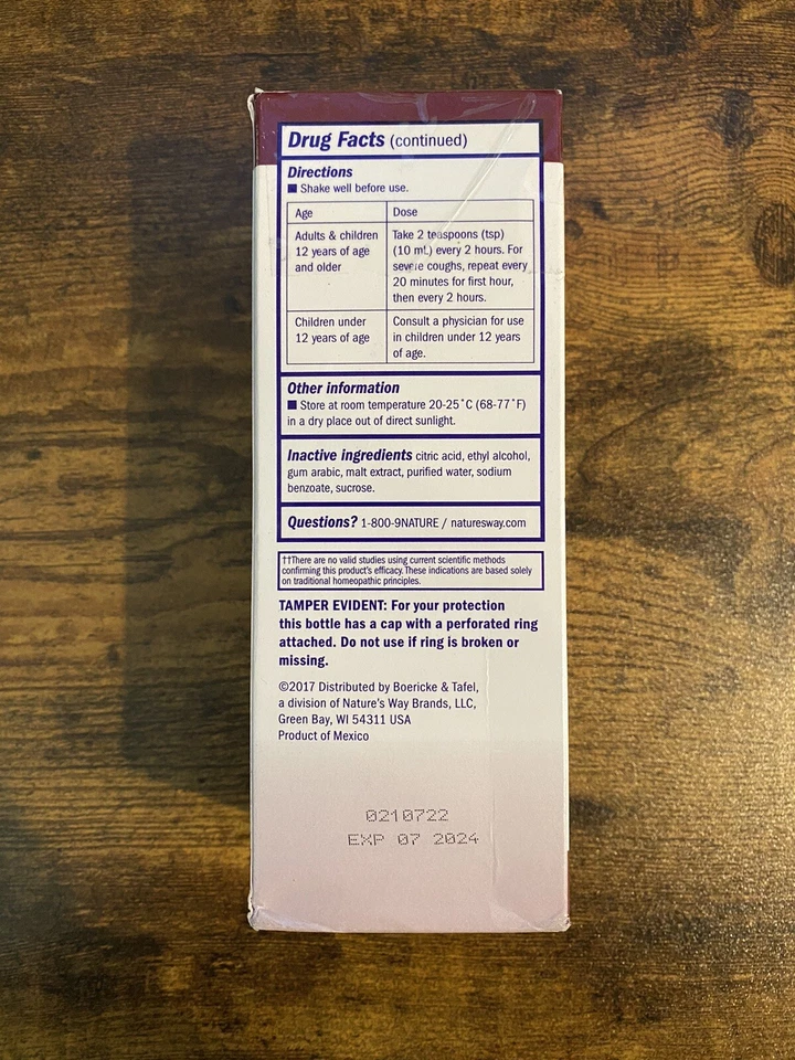 Boericke & Tafel Daytime Cough & Bronchial Syrup Non-Drowsy Homeopathic 8 Oz - Image 3 of 4