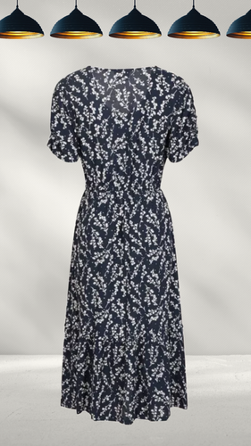 Ex Mountain Warehouse Women’s Tiered Midi Dress in Navy Mix (A Bit Defect) - Picture 2 of 3