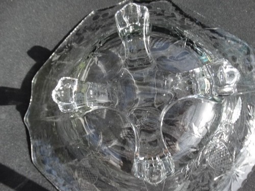 Cambridge Glass Clear Wheel Cut Sonora 3400 12.5 inch Flared 4 Toed Bowl VGUC - Picture 15 of 19