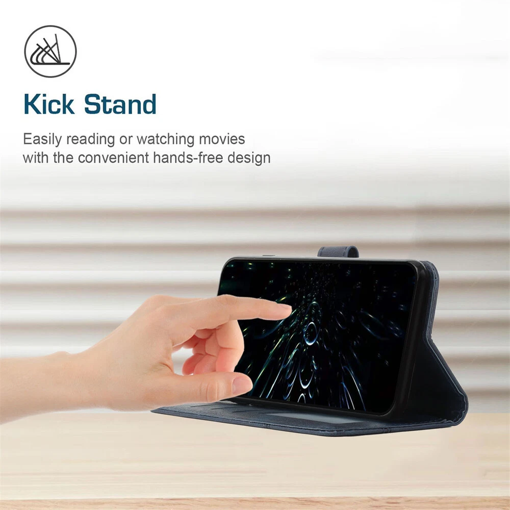 Premium Leather Flip Wallet Shockproof Case for iPhone 15 Pro Max 14 13 XR 7 with Full Protection