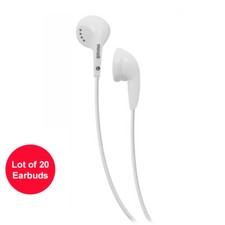 20 Pack Maxell EB-95 Lightweight White Stereo Earbuds 190599