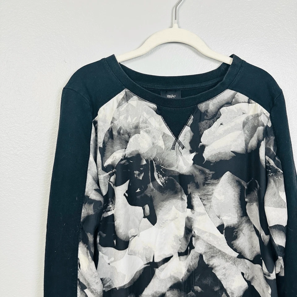 Sudadera Pullover MOSSIMO Negra Manga Larga Talla XL Abstracta Cuello Redondo Foto 2 de 4