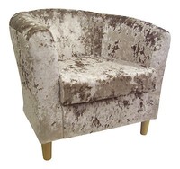 Tub Chair Opal-beige Soft Crushed Velvet Fabric Tub Chair Opal-beige Soft Crushed Velvet Fabric