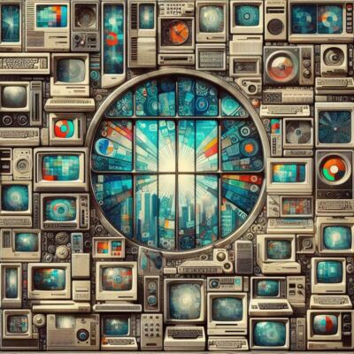 Maximalist Computer Surreal Retrocomputing Computer Collage Windows Maximalism Poster Art ...