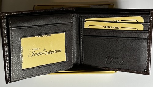 Tems Collection Bi-Fold 3D Men's Handcrafted Brown Wallet - Picture 2 of 5