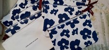 Lot of 17 Ipsy Makeup Bags NEW . Cotton Navy Flowers.LOOK GOOD.DO GOOD.