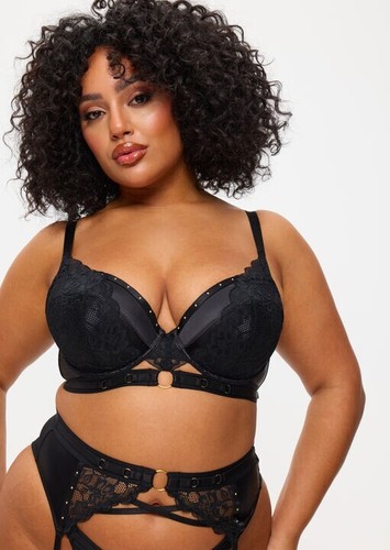 Ann Summers Undisputed Padded Plunge Bra & Thong Set Black 32A~40G - Picture 10 of 15