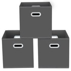 Set of 3 Foldable Fabric Cubes Storage Containers Shelf Closet Bins Organizer