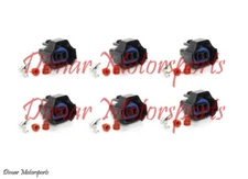 Denso Female Fuel Injector Connectors With Crimp-on Pins Set of 6