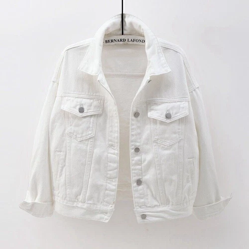 Womens Ladies Stretch Denim Jacket Soft Cotton Loose Plus Zise Stonewash Coat!@ - Picture 8 of 26