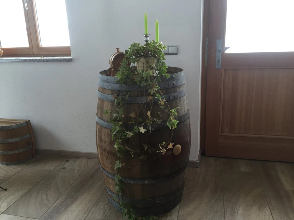 Holzfass Stehtisch gebrauchtes Weinfaß Tischfaß 225L Barriquefaß Eichenfaß Tisch - Bild 4 von 4