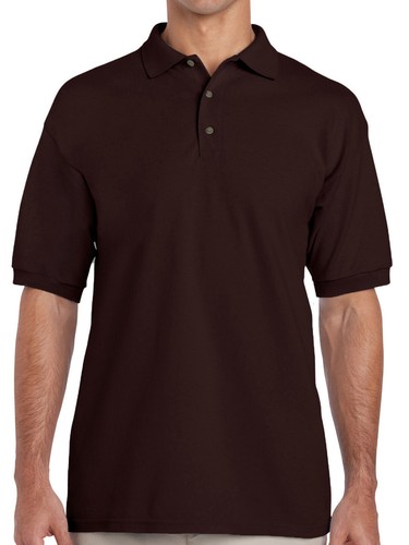 Men's Polo Shirt Pre-Shrunk Heavy Cotton Golf Sports Plain Jersey Pique T Shirt - Picture 4 of 18