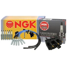 NGK DIS Ignition Coil Wires & 6 V-Power Spark Plugs Kit For Jeep Wrangler V6