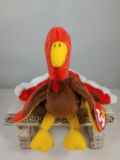 Ty Beanie Baby "GOBBLES" the Turkey, 1996, 4th Gen. ST/TT  MWMT
