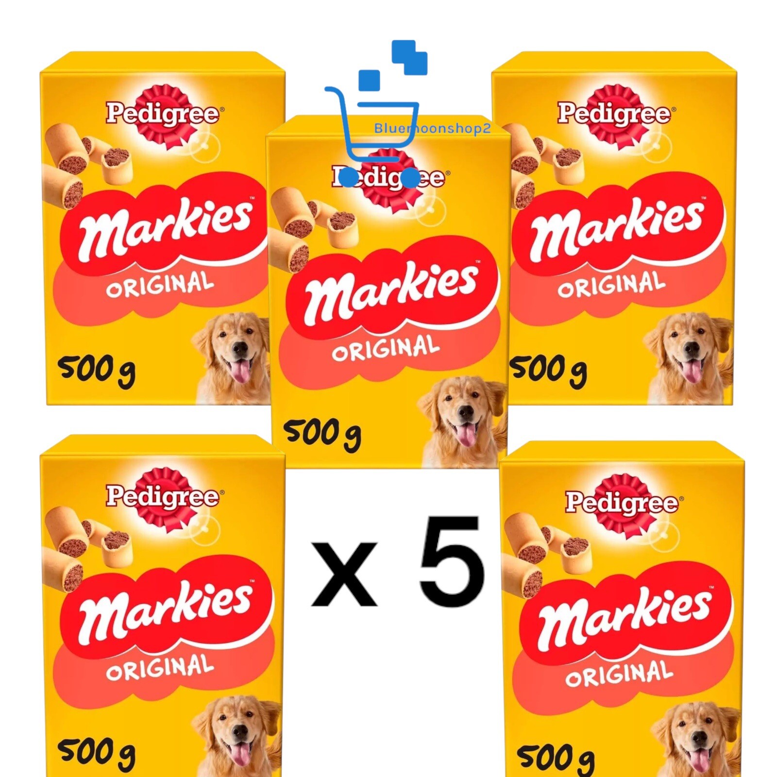 5 X 500g Pedigree Markies Mini Dog Treats Biscuits Meaty Rolls With Marrowbone