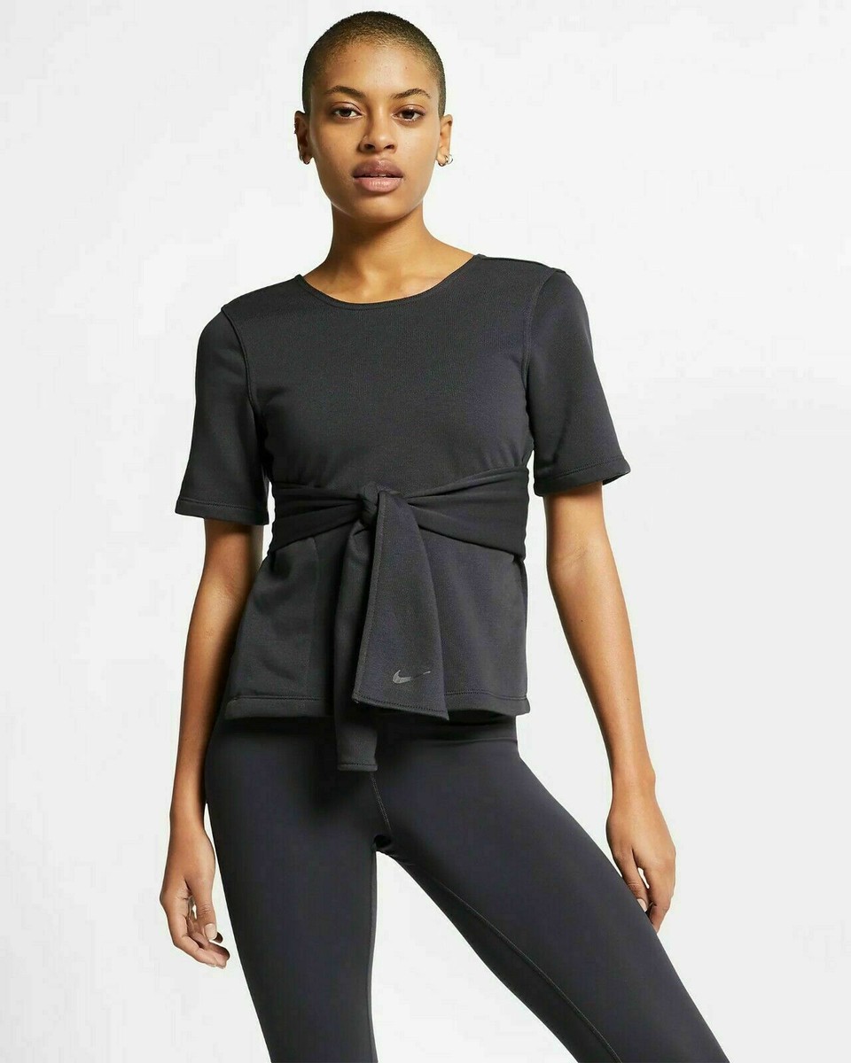 NIKE ヨガウェア NWT Nike Womens Dri-Fit Studio Short Sleeve Yoga Top Size XS
