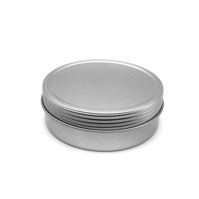 5 Qty -  2 oz. Round Shallow Metal Screw Top Tin Container-Camping, Crafts, etc