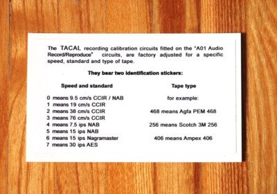 1 x Aufkleber   ''Identification Sticker'' NEW for Nagra T - Audio + TC ! RAR !