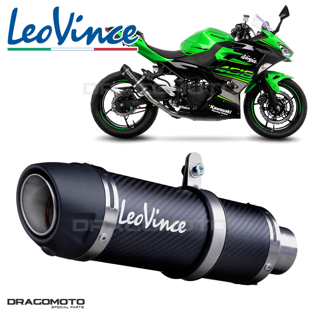 Echappement Leovince GP Corsa carbone noir Kawasaki Z400 ABS Sport 2023 moto
