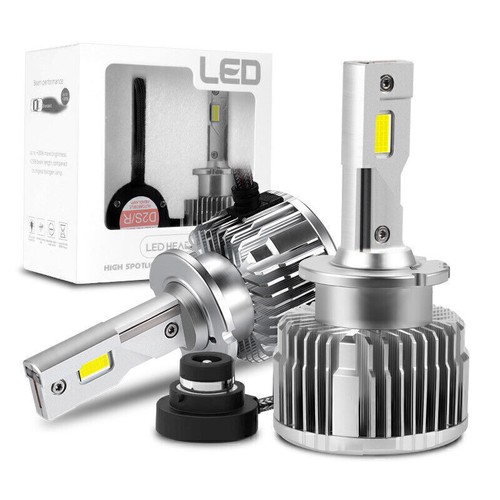 D2S D2R LED Headlight Bulb Replace LED Xenon Super White 6000K Conversion 1 Pair - Picture 4 of 12