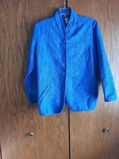 Vintage Sag Harbor Blazer Blue Brocade Jacket Embroiled Blue Size 16 PreLoved