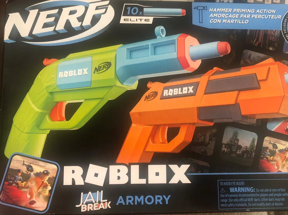 Nerf Dart Gun Roblox Elite Jail Break Armory 2 Pack W/ Digital In Game Code