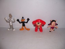1991 Lot of 4 McDonald's Happy Meal Super Looney Tunes Toys Bugs Daffy Taz Pig