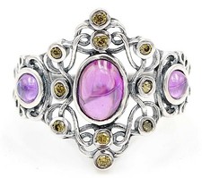 1CT Natural Amethyst Peridot 925 Sterling Silver Vintage Style Ring Sz 6 XB1-5