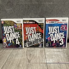 Just Dance 3, 4,  Greatest Hits Wii - ALL Complete CIB - Just Dance Game Lot
