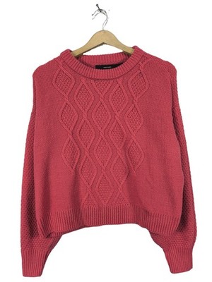 VERO MODA Rundhalspullover Damen Pullover Gr. DE 40 pink Casual-Look