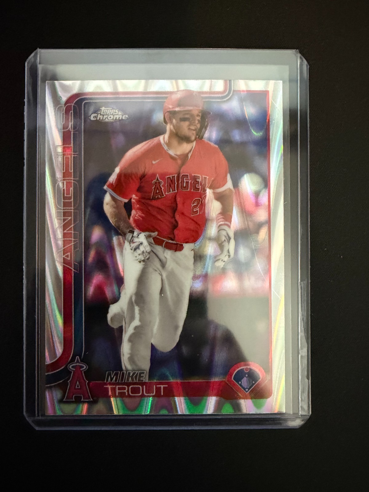 2025 Topps Chrome Mike Trout Los Angeles Angels RayWave Refractor # 100
